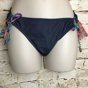 Candies Bikini bottom denim with drawstring ties